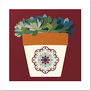 Succulent Plant Pot Mexican Posters and Art